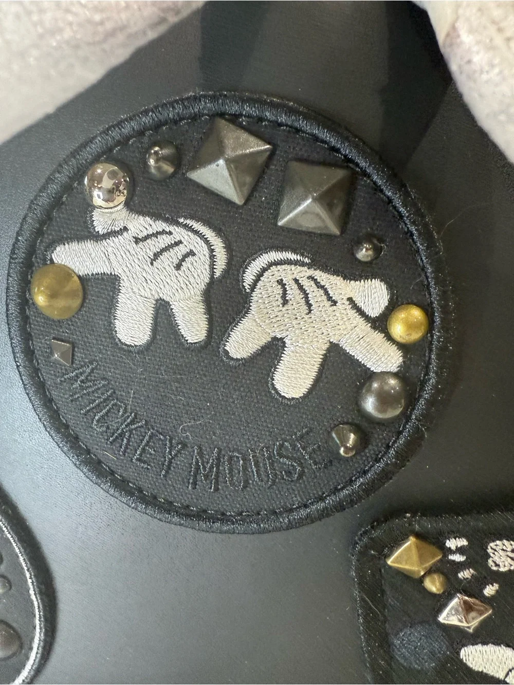 Coach Disney X Retired Black Leather Mickey Mouse Patch Backpack
